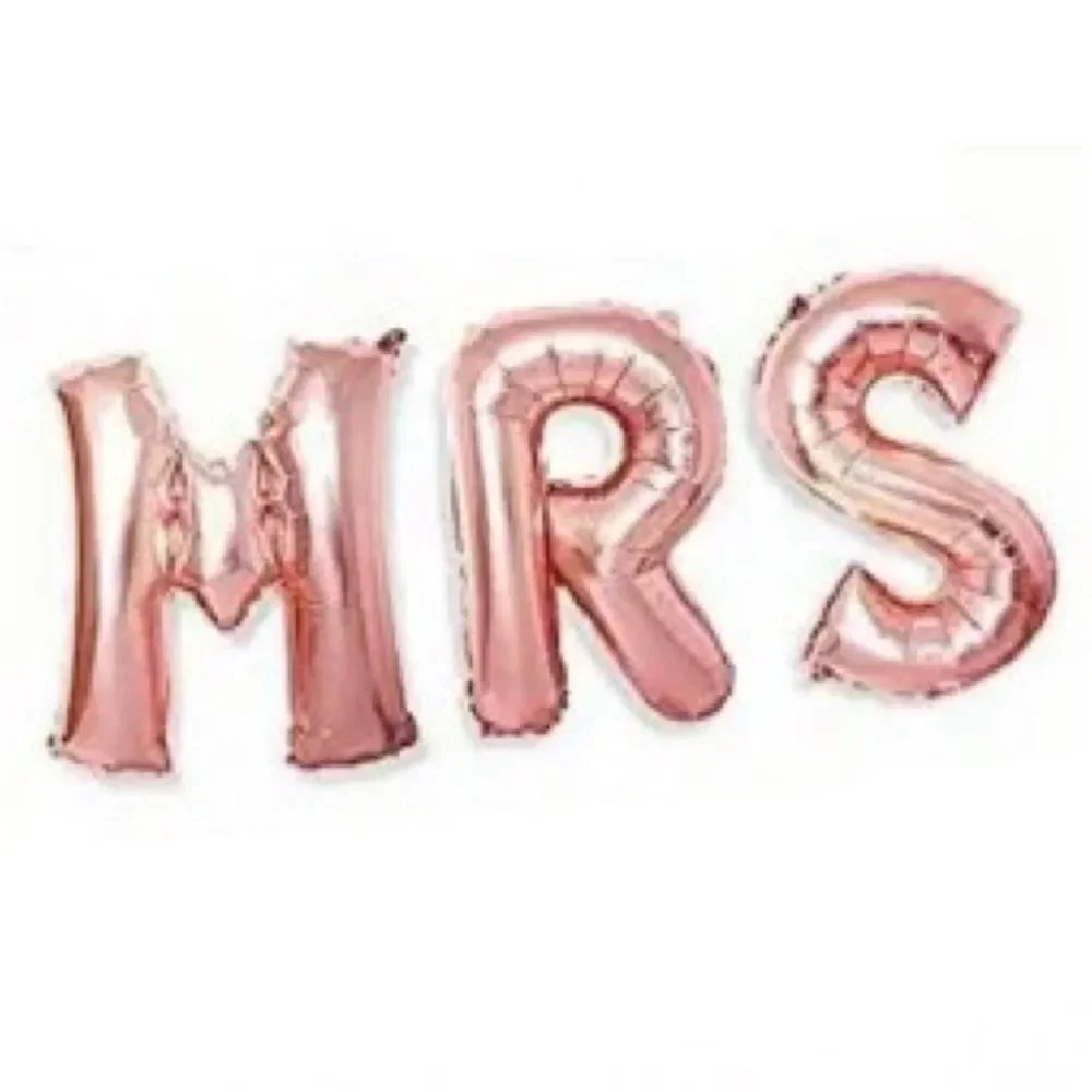 Bride Bachelorette Balloon Bundle with Giant Engagement Ring and MRS Letters NEW